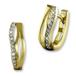 GoldDream Creole Wellen Zirkonia Ohrring 333 Gelbgold Echtschmuck GDO532WY