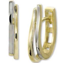 GoldDream Creole Wellen zweifarbig Ohrring 333 Gold Echtschmuck GDO5662T