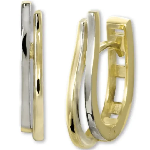 GoldDream Creole Wellen zweifarbig Ohrring 333 Gold Echtschmuck GDO5662T