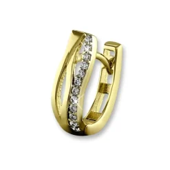 GoldDream Creole Wellen Zirkonia Ohrring 333 Gelbgold Echtschmuck GDO532WY