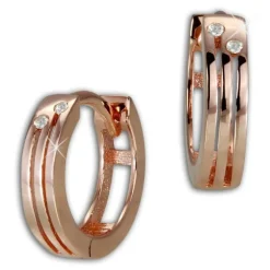 GoldDream Creole Zirkonia weiß Ohrring 333er Rosegold Echtschmuck GDO5011E