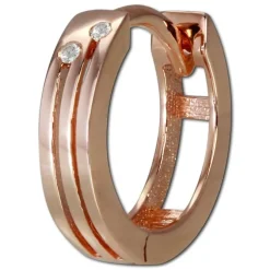GoldDream Creole Zirkonia weiß Ohrring 333er Rosegold Echtschmuck GDO5011E