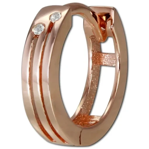 GoldDream Creole Zirkonia weiß Ohrring 333er Rosegold Echtschmuck GDO5011E