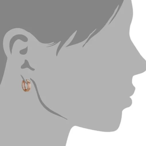 GoldDream Creole Zirkonia weiß Ohrring 333er Rosegold Echtschmuck GDO5011E