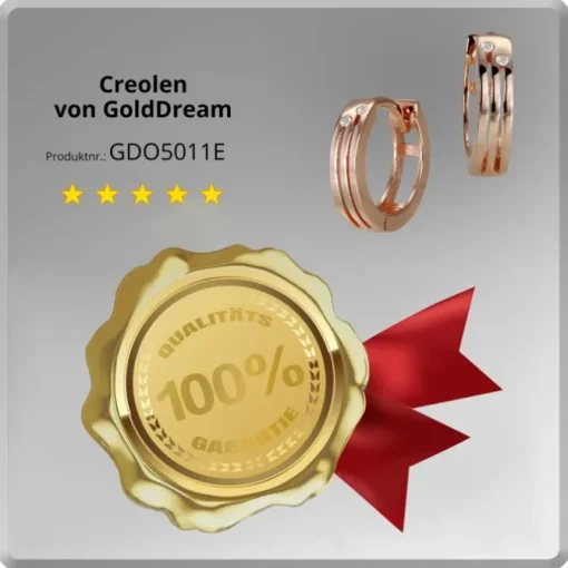 GoldDream Creole Zirkonia weiß Ohrring 333er Rosegold Echtschmuck GDO5011E
