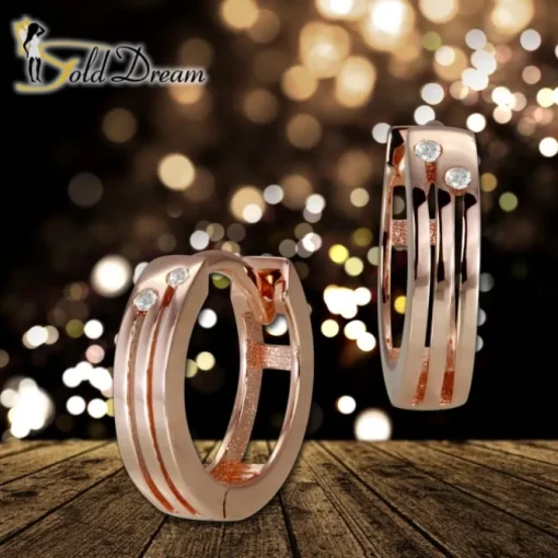 GoldDream Creole Zirkonia weiß Ohrring 333er Rosegold Echtschmuck GDO5011E