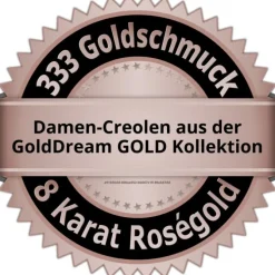 GoldDream Creole Zirkonia weiß Ohrring 333er Rosegold Echtschmuck GDO5011E
