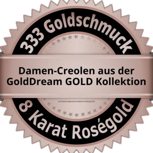 GoldDream Creole Zirkonia weiß Ohrring 333er Rosegold Echtschmuck GDO5011E