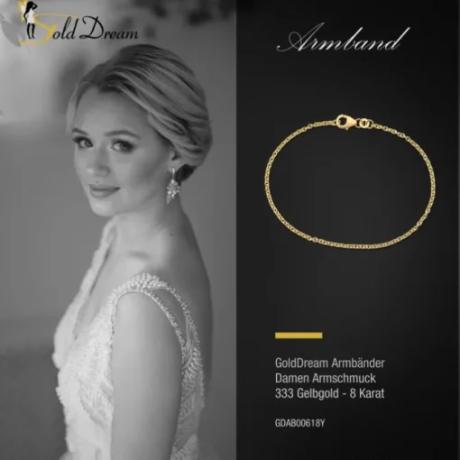 GoldDream Damen Armband 18,5cm Gelbgold 8 Karat GDAB00618Y