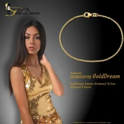 GoldDream Damen Armband 18,5cm Gelbgold 8 Karat GDAB00618Y