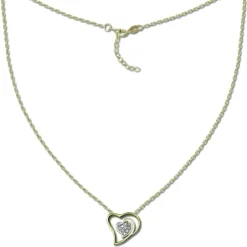 GoldDream Damen Colliers Halskette Doppelherz 42-45cm Gelbgold 8 Karat GDK50545Y