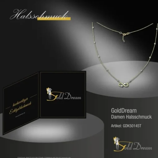 GoldDream Damen Colliers Halskette Unendlich 44-46cm Gelbgold 8 Karat GDK50145T