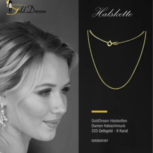 GoldDream Damen Colliers Halskette 38cm Gelbgold 8 Karat GDKB00038Y