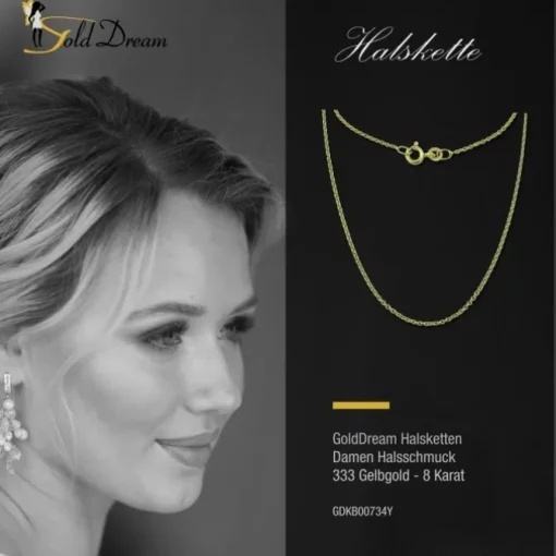 GoldDream Damen Colliers Halskette 34cm Gelbgold 8 Karat GDKB00734Y