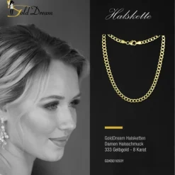 GoldDream Damen Colliers Halskette 50cm Gelbgold 8 Karat GDKB01650Y