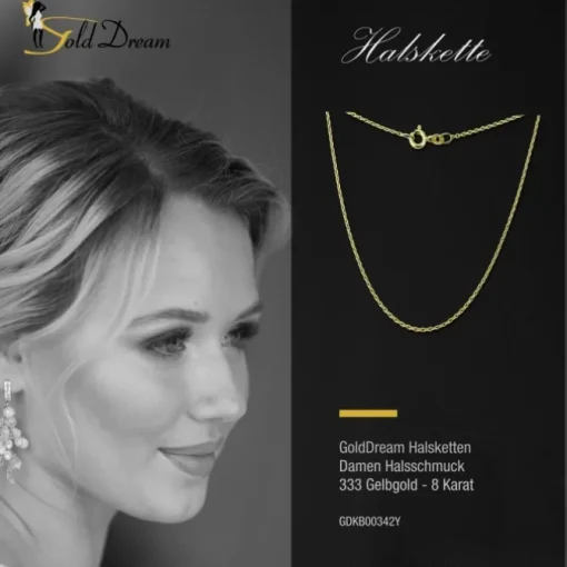 GoldDream Damen Colliers Halskette 42cm Gelbgold 8 Karat GDKB00342Y