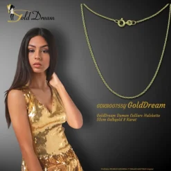 GoldDream Damen Colliers Halskette 55cm Gelbgold 8 Karat GDKB00755Y