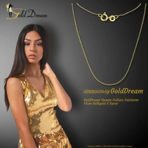 GoldDream Damen Colliers Halskette 45cm Gelbgold 8 Karat GDKB00545Y