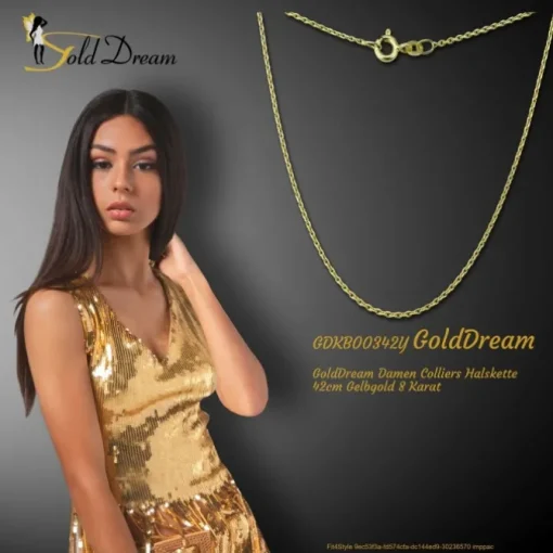 GoldDream Damen Colliers Halskette 42cm Gelbgold 8 Karat GDKB00342Y