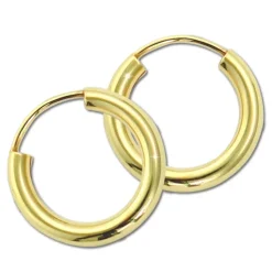 GoldDream Damen Creolen Ohrring 15mm Gelbgold 8 Karat GDOB00315Y