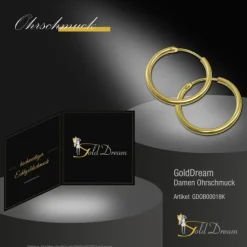 GoldDream Damen Creolen Ohrring 17,5mm Gelbgold 8 Karat GDOB00018K