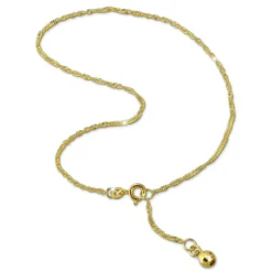GoldDream Fußkette Singapur Kugel 333 Gold 25cm Damen Echtschmuck GDF0035Y