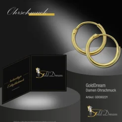 GoldDream Gold Creole 13mm Ohrring 333er Gelbgold Echtschmuck GDO0022Y