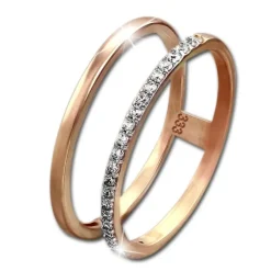 GoldDream Gold Doppel Ring Zirkonia weiß Gr.58 333er Rosegold GDR505E58