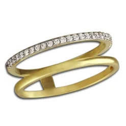 GoldDream Gold Doppel Ring Zirkonia weiß Gr.60 333er Gelbgold GDR505Y60