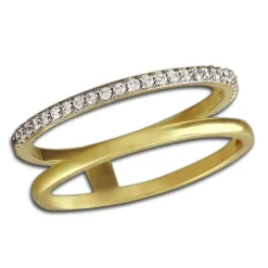 GoldDream Gold Doppel Ring Zirkonia weiß Gr.58 333er Gelbgold GDR505Y58