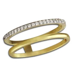 GoldDream Gold Doppel Ring Zirkonia weiß Gr.56 333er Gelbgold GDR505Y56