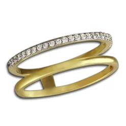 GoldDream Gold Doppel Ring Zirkonia weiß Gr.54 333er Gelbgold GDR505Y54