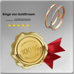 GoldDream Gold Doppel Ring Zirkonia weiß Gr.60 333er Rosegold GDR505E60