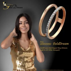 GoldDream Gold Doppel Ring Zirkonia weiß Gr.60 333er Rosegold GDR505E60