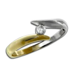 GoldDream Gold Ring Bicolor Zirkonia weiß Gr.56 333er Gelbgold GDR533T56