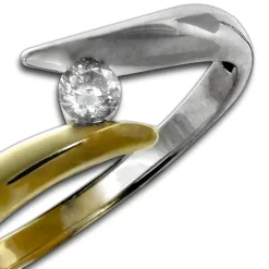 GoldDream Gold Ring Bicolor Zirkonia weiß Gr.56 333er Gelbgold GDR533T56