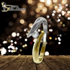 GoldDream Gold Ring Bicolor Zirkonia weiß Gr.60 333er Gelbgold GDR533T60