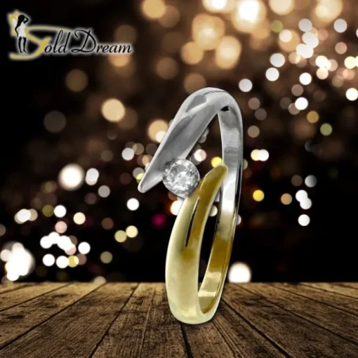 GoldDream Gold Ring Bicolor Zirkonia weiß Gr.60 333er Gelbgold GDR533T60