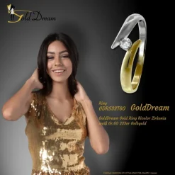 GoldDream Gold Ring Bicolor Zirkonia weiß Gr.60 333er Gelbgold GDR533T60