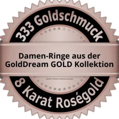 GoldDream Gold Ring Big Zirkonia weiß Gr.56 333er Rosegold GDR512E56