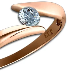 GoldDream Gold Ring Big Zirkonia weiß Gr.56 333er Rosegold GDR512E56