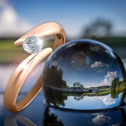 GoldDream Gold Ring Big Zirkonia weiß Gr.56 333er Rosegold GDR512E56