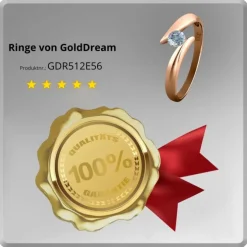 GoldDream Gold Ring Big Zirkonia weiß Gr.56 333er Rosegold GDR512E56