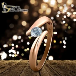 GoldDream Gold Ring Big Zirkonia weiß Gr.56 333er Rosegold GDR512E56