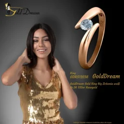 GoldDream Gold Ring Big Zirkonia weiß Gr.56 333er Rosegold GDR512E56
