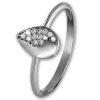 GoldDream Gold Ring Blatt Zirkonia weiß Gr.54 333er Weißgold GDR506J54