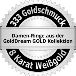 GoldDream Gold Ring Blatt Zirkonia weiß Gr.58 333er Weißgold GDR506J58