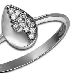 GoldDream Gold Ring Blatt Zirkonia weiß Gr.58 333er Weißgold GDR506J58