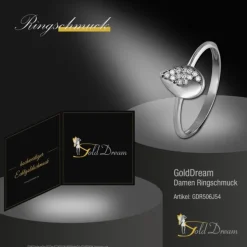 GoldDream Gold Ring Blatt Zirkonia weiß Gr.54 333er Weißgold GDR506J54