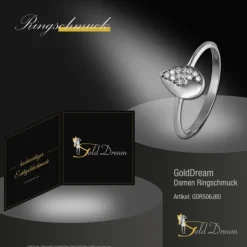 GoldDream Gold Ring Blatt Zirkonia weiß Gr.60 333er Weißgold GDR506J60